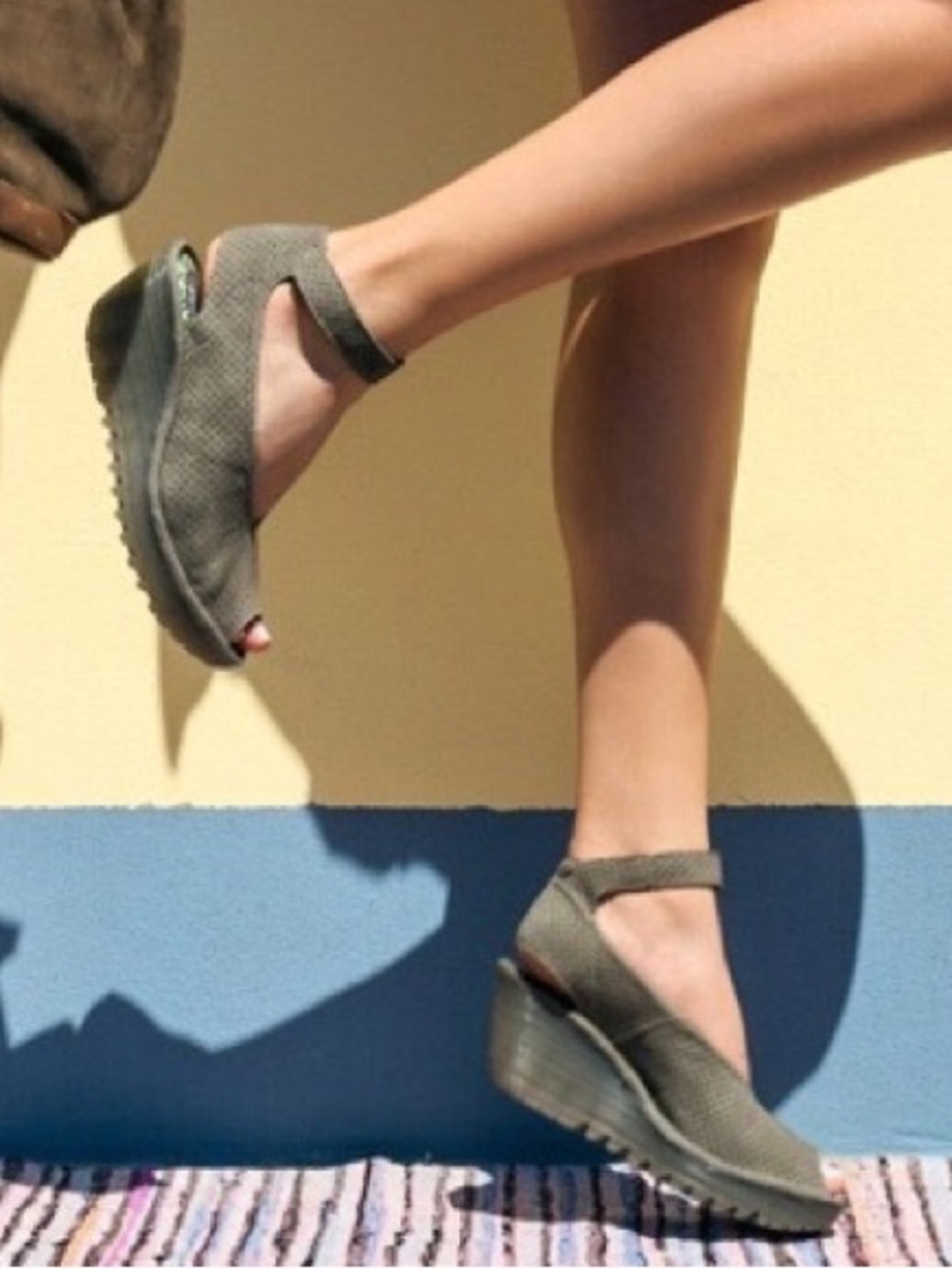 Fly London Yala leather wedge sandals